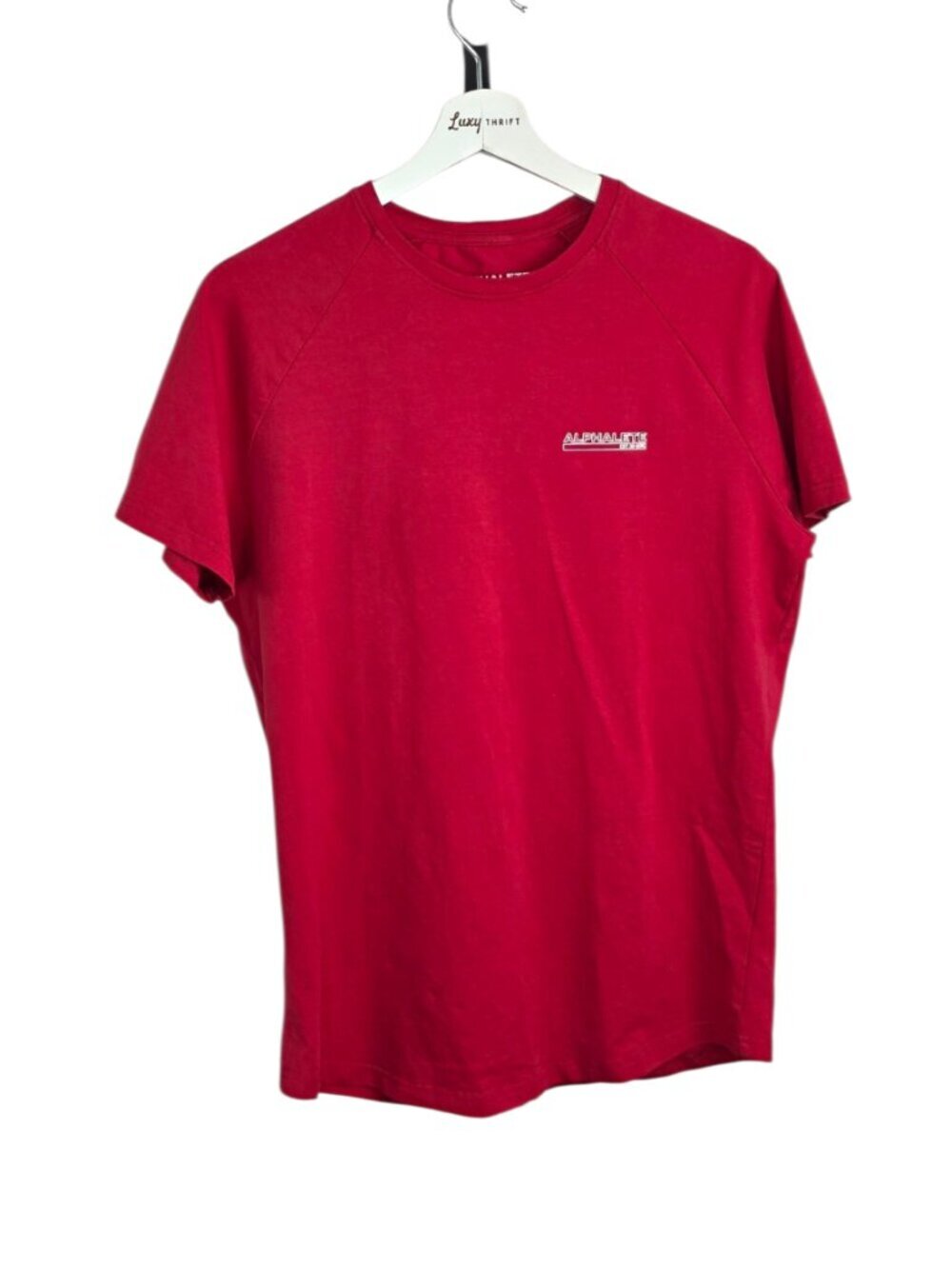 Alphalete Men's Performance Fit Short Sleeve T-Shirt, Red, Cotton, Stretch, Sz S